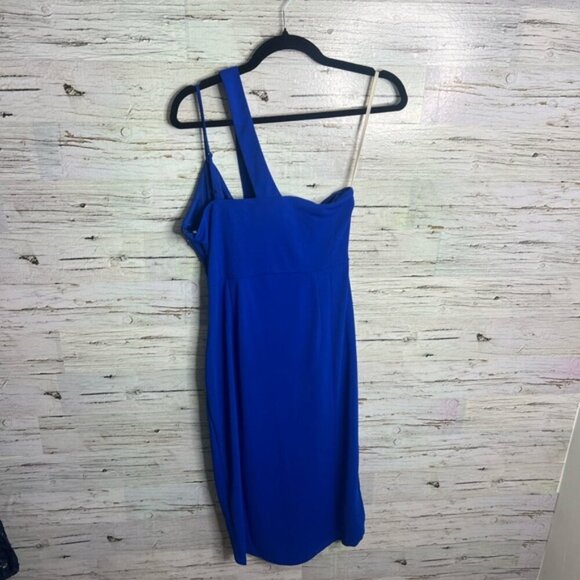 BCBGeneration blue one shoulder dress NWT size 8 - Picture 8 of 8